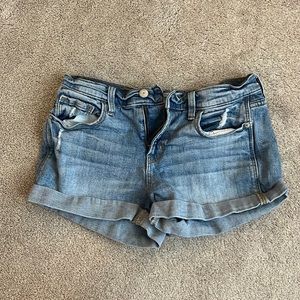 Light blue denim shorts